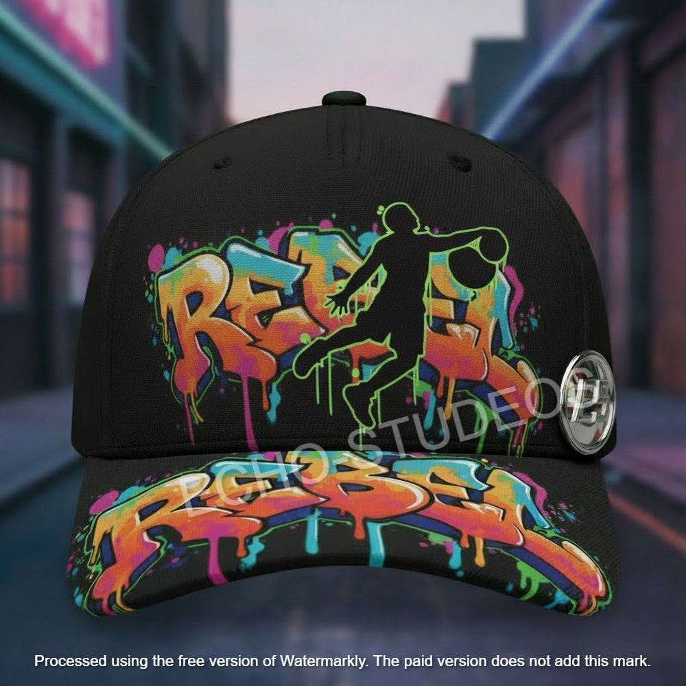 Black Rebel Basketball Cap - Premium Graffiti Design