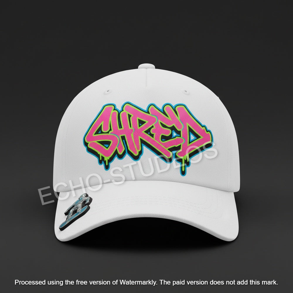 Shred Baseball Cap - Pink & Green Graffiti Digital Design Download