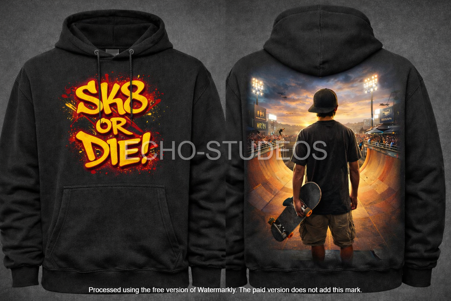 Skateboarder Neon Art - Digital Design Download