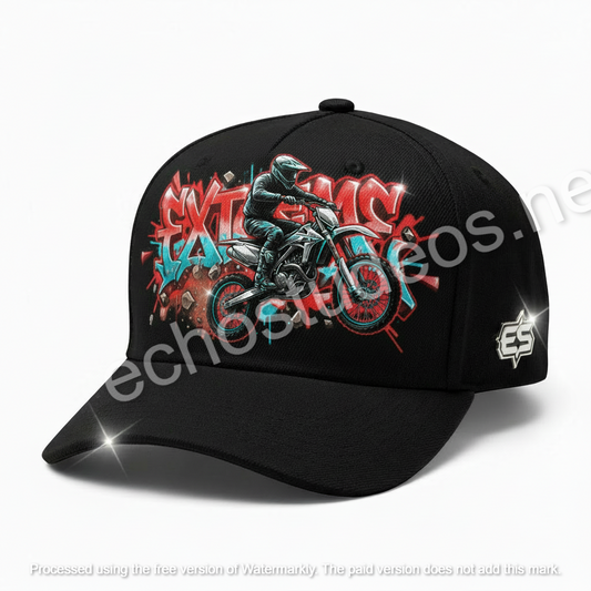 EXTREME Rally Cap - Red Cyan Motorbike Jump Digital Design Download
